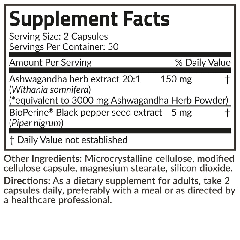[Australia] - Futurebiotics Ashwagandha Extra Strength Stress & Mood Support with BioPerine - Non GMO Formula, 100 Vegetarian Capsules 100 Count (Pack of 1) 