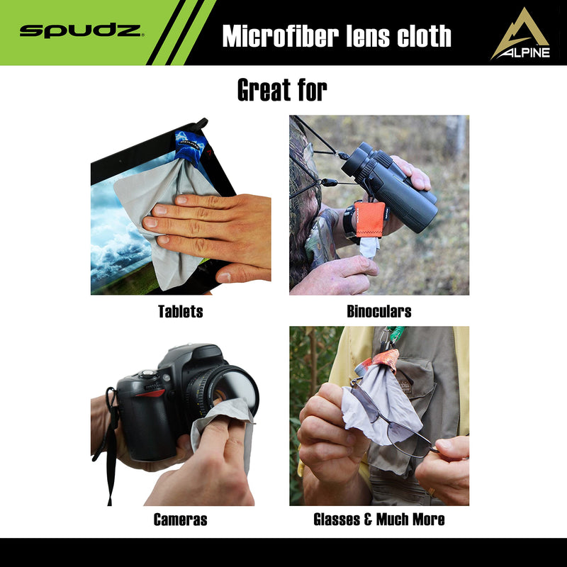[Australia] - SPUDZ Ultra | Microfiber Cloth Screen Cleaner and Lens Cleaner | Closable Bottom | Black | 10 x 10 Inches 10 x 10 Inch 