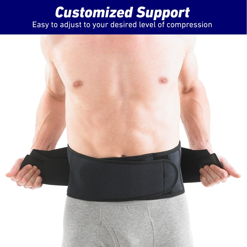 [Australia] - Neo G Back Brace with Power Straps - Support For Lower Back Pain, Muscle Spasm, Strains, Arthritis, Injury Recovery, Rehabilitation - Adjustable Compression - Class 1 Medical Device - One Size - Black 