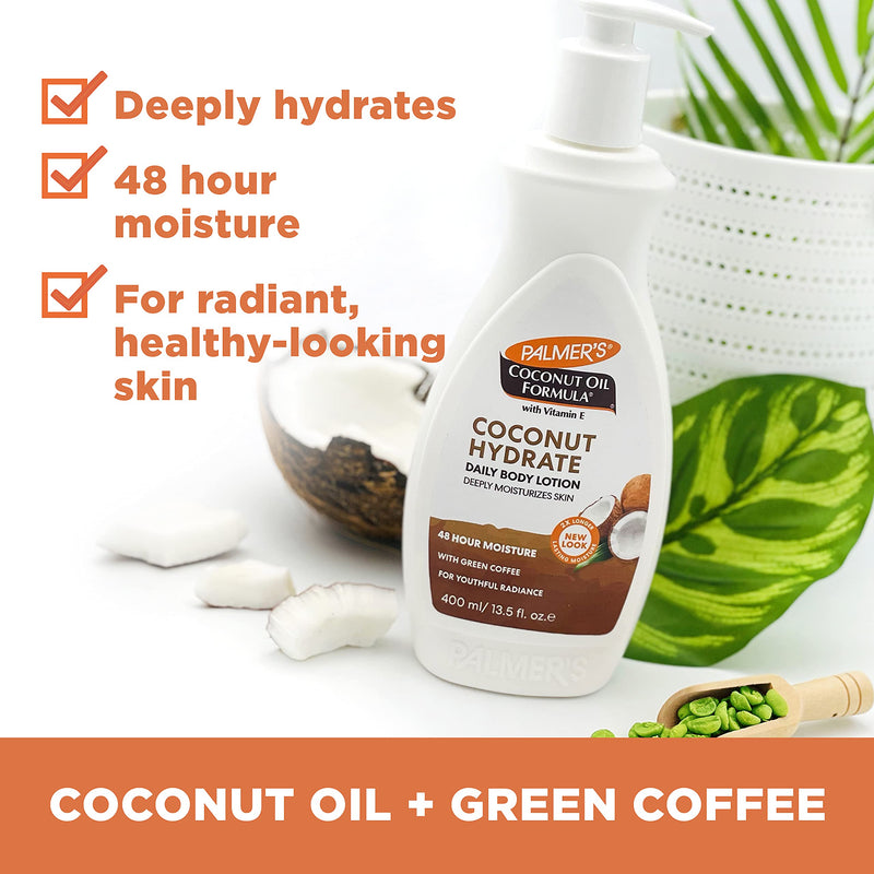 Palmer's Coconut Oil Formula Body Lotion for Dry Skin (13.5 Fl Oz) | A hydrating hand and body moisturizer with Green Coffee Extract and Vitamin E for 48 hour moisture and radiant skin 13.5 Fl Oz (Pack of 1)