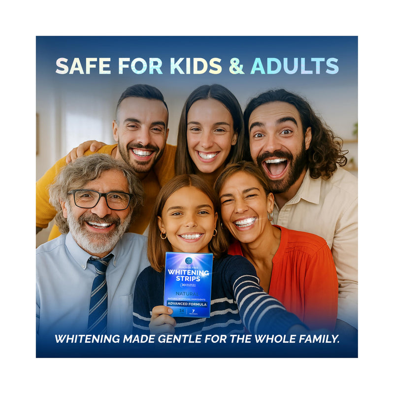 [Australia] - Whitening Strips for Sensitive Teeth 7 Treatments, Coconut – Enamel Safe, Peroxide-Free Coconut Teeth Whitening Strips with Natural Enzymes – Gentle White Stips for Sensitive Gums & Daily Oral Care 