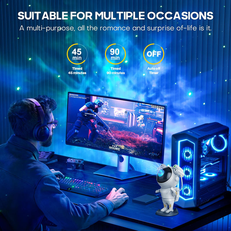 [Australia] - Astronaut Light Projector with Nebula, Astronaut Galaxy Star Projector Starry Night Light, Timer & Remote Control, Bedroom Ceiling Projector, Best Gifts for Children & Adults Astronaut Light Projector 