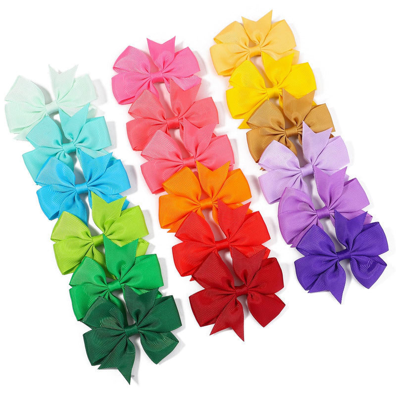 [Australia] - 40PCS 3 Inch Hair Bows for Girls Grosgrain Ribbon Toddler Accessories with Alligator Clip Bow Baby Kids Teens Color(1-40) 40Pcs 
