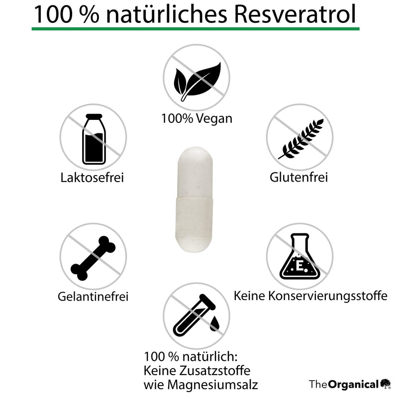 [Australia] - TheOrganical Trans Resveratrol Capsules | 100 capsules with 500 mg premium resveratrol | Made in Hamburg 