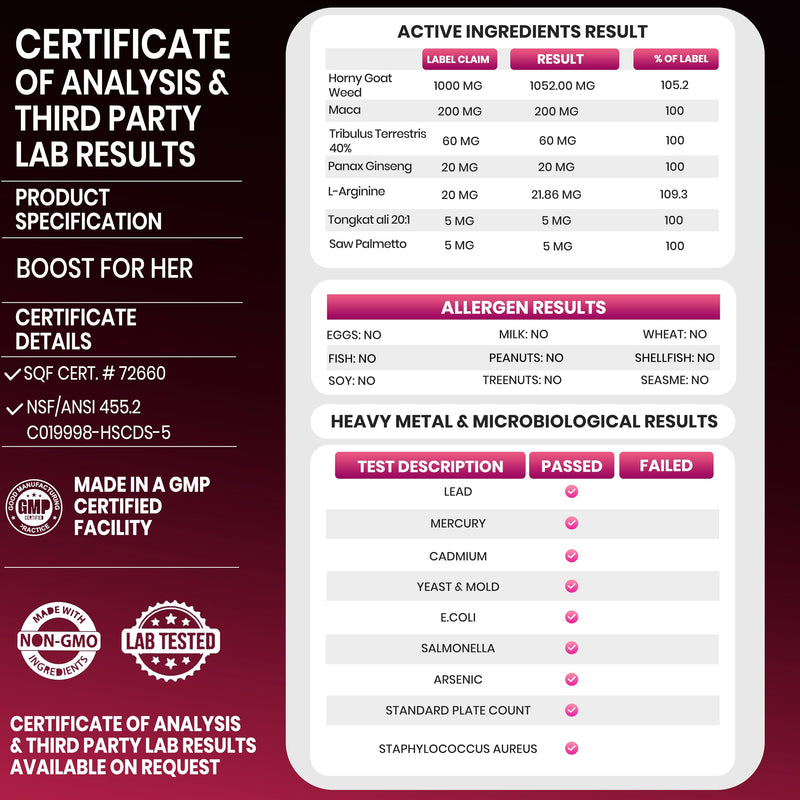 [Australia] - Female Libido Booster for Women | Female Enhancement | Horny Goat Weed 1000mg | Boost for Her | Natural Lubrication | Maca Tongkat ali | Natural & Safe 3rd Party Tested 
