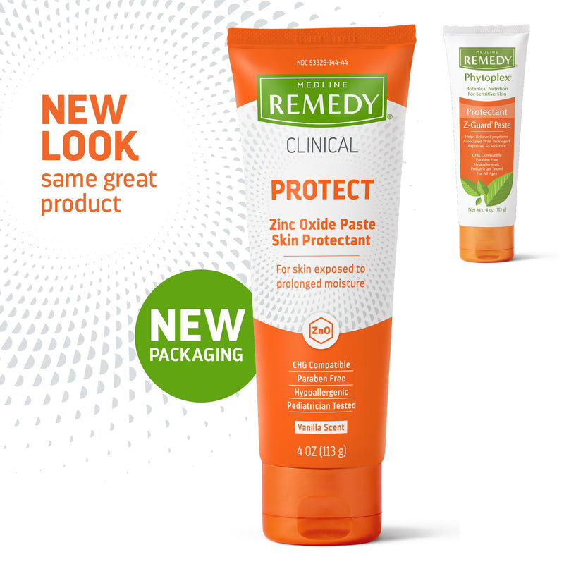 [Australia] - Medline Remedy Clinical Zinc Oxide Paste Skin Protectant (4 oz Tube), Vanilla Scent, Diaper Rash Cream, Incontinence Care, Wetness Protection, Paraben Free, Hypoallergenic, Adults, Children 
