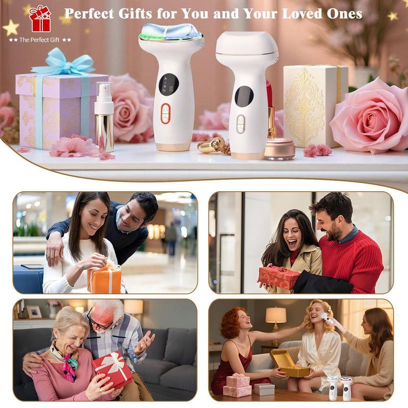 [Australia] - Cold Heat Facial Massager Red Light Therapy for Face Neck Eye Lifting Firming Depuffing,7-in-1 LED Facial Sculptor Skin Care,Cooling Electric gua sha Lift Device Reduce Forehead Frown Smile Line 