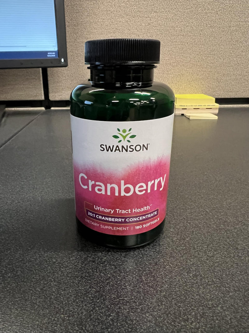 Swanson Cranberry 20:1 Juice Concentrate, 180 Softgels, 3 Pack | For Women and Adults Seeking Bladder Support, 20:1 Cranberry Juice Concentrate Fortified with Vitamins C and E 160 Count (Pack of 3)