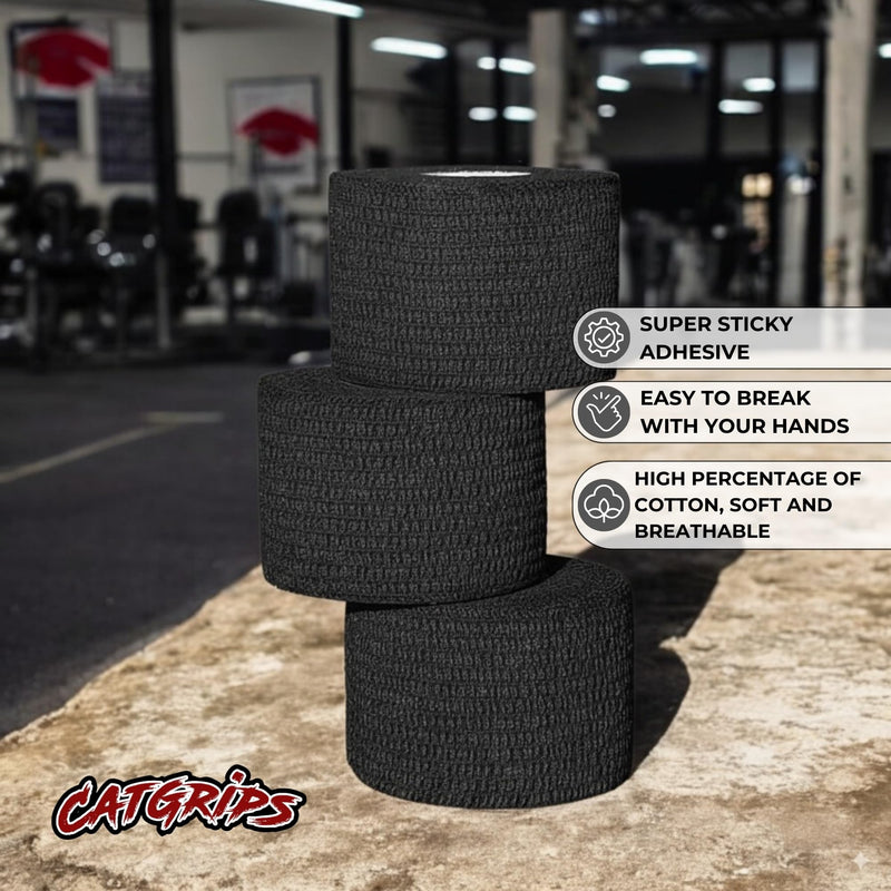CATGRIPS Grip Tape – Thumb Tape for Weightlifting, Functional Fitness & Gym – Non-Slip EAB Tape for Fitness, Hook Grip – Durable, Flexible & Sweat-Resistant Sport Tape (6 Rolls x 2 in)