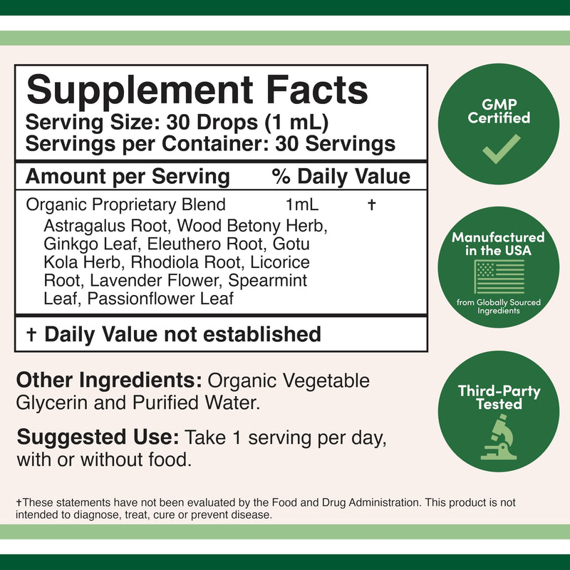 [Australia] - Adrenal Support Supplements (Liquid Drops) - 10 Organic Adaptogens for Adrenal Fatigue (One Month Supply) Cortisol Manager for Stress Relief (10 Apoptogenic Herbs for Adrenal Health) by Double Wood 