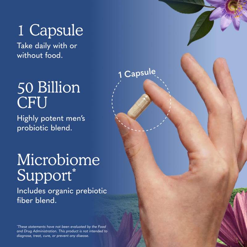 Garden of Life Probiotics for Men, Dr Formulated 50 Billion CFU 15 Probiotics for Digestive Health + Organic Prebiotic Fiber, Colon & Immune Support, Daily Gas Relief, Shelf Stable, 30 Capsules 30 Count (Pack of 1)