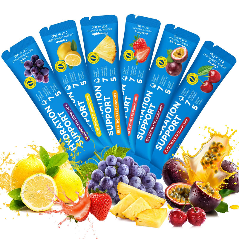 48 Packs Electrolytes Sachets-Electrolyte Powder Sachets Electrolytes Drinks Hydration Nutrition Mixes 5 Liquid Daily IV Recharge for Balance Gut Eye Health, Muscle Comfort, Sugar Free (2 Pack) 2 Pack