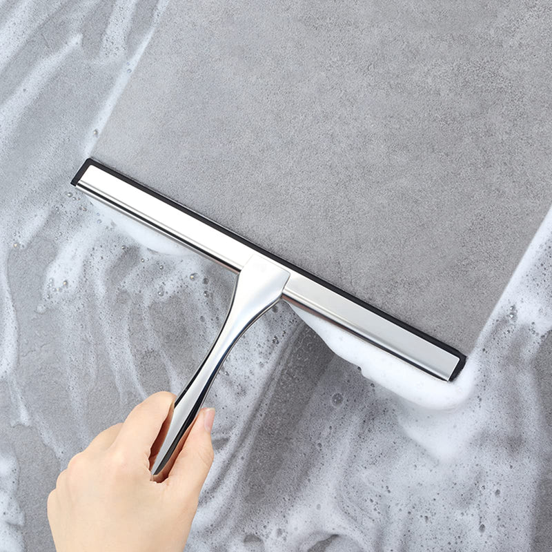 [Australia] - Shower Squeegee for Glass Doors,12-Inch Shower Glass Squeegee, Sliver Shower Squeegee for Shower Doors,Mirror,Windows, with Shower Door Hook and Adhesive Hook 12-Inch 