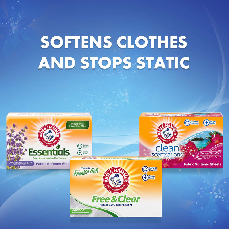 [Australia] - Arm & Hammer Fabric Softener Sheets, Free of Perfumes and Dyes, 100 ct 100 Count (Pack of 1) 