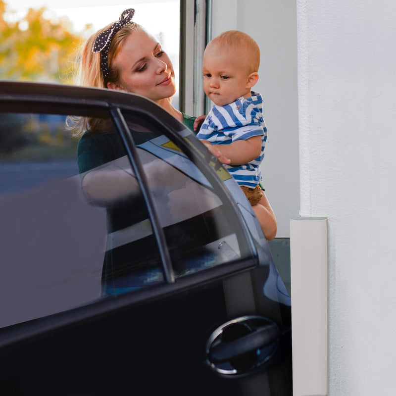 [Australia] - (2-Pack High-Density Corner Guard Edge Protector & Bumper for Parking Garages, Workshops, Baby Proofing Walls and Furniture - Neutral White, 24 Inches. 24" - White 