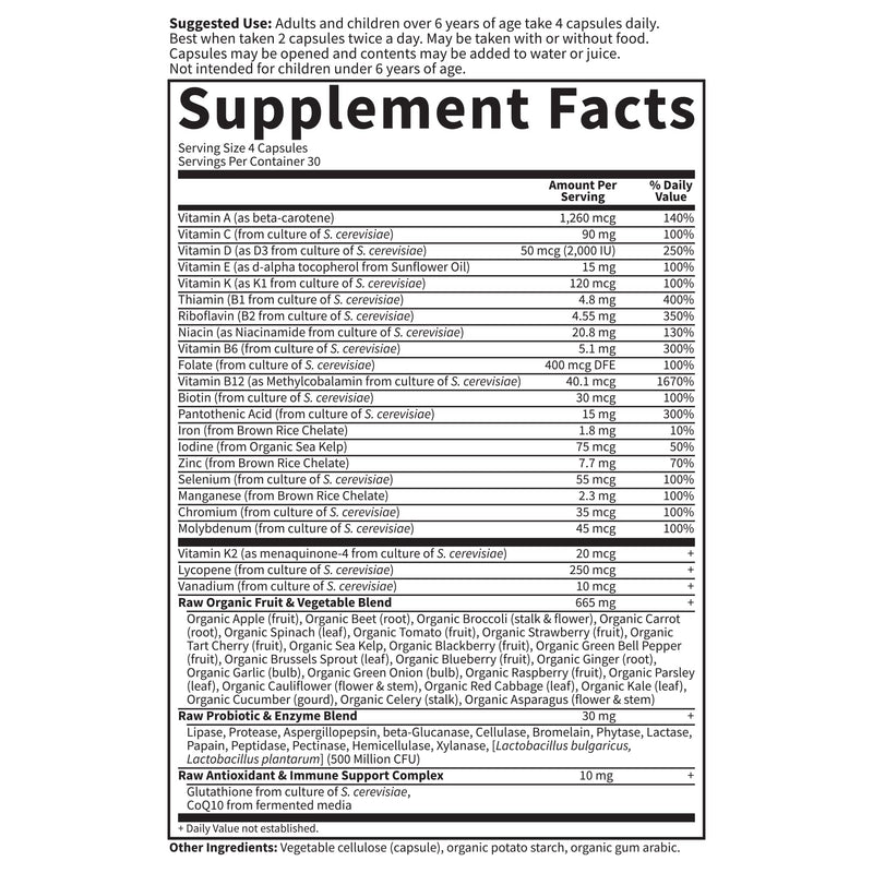 Garden of Life Multivitamin for Women, Men,Kids Age 6 & up, Vitamin Code Family Multi,120 Vegetarian Capsules, Whole Food Vitamins, Food Blend & Probiotics, Gluten Free Dietary Supplements (Pack of 2) 120 Count (Pack of 2)