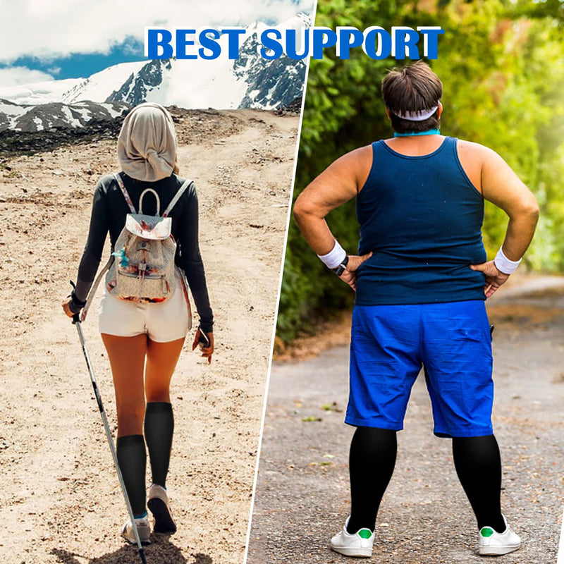 [Australia] - Aoliks Compression Socks for Women & Men 4 Pairs, Best Support for Nurses Running Travel Black Small-Medium 