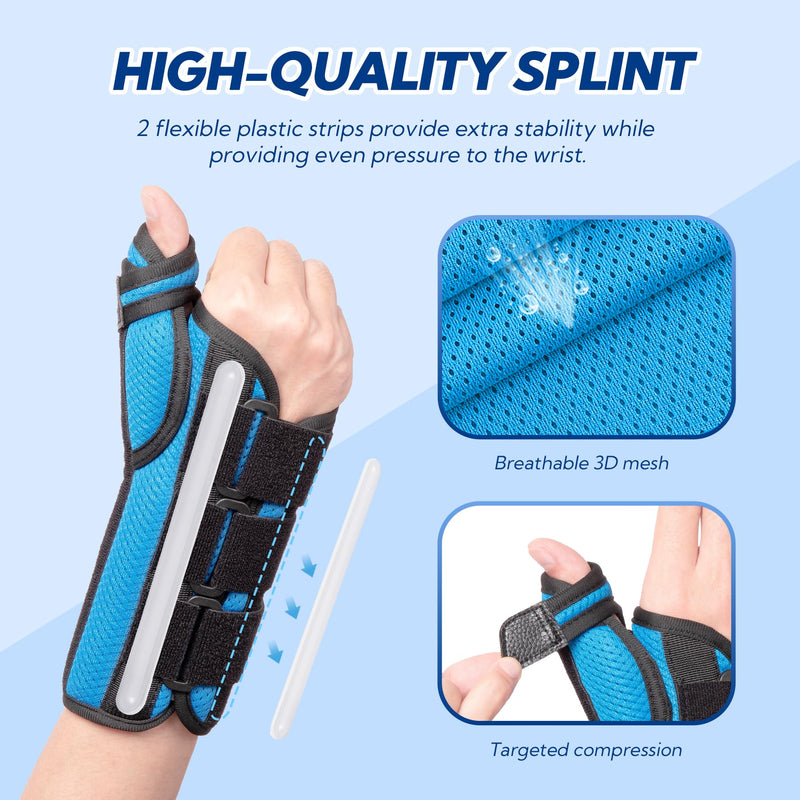 Thumb Spica Splint, De Quervain's Tenosynovitis Brace, Carpal Tunnel Wrist Brace with Thumb Support, Wrist and Thumb Brace for Trigger Thumb, Arthritis, Wrist Fractures, Injuries, Right-L L