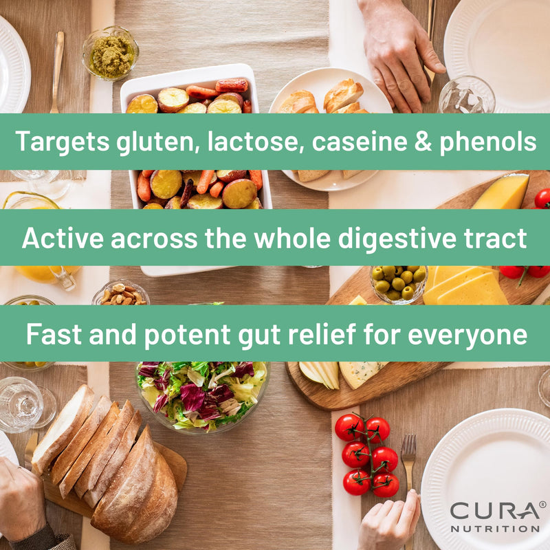 CURAZYME Tolerance (30 Capsules) Food Intolerance Digestive Enzymes Supplement for Gut Health Support, Broad Spectrum Enzyme Complex for Bloating, Heartburn, Digestion Relief, Vegan FOOD INTOLERANCE SUPPORT 30 count (Pack of 1)