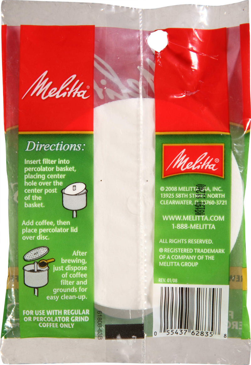 [Australia] - Melitta 3.5 Percolator Disc Coffee Filters, White, 100 Count 100 Count (Pack of 1) Disc Filter 