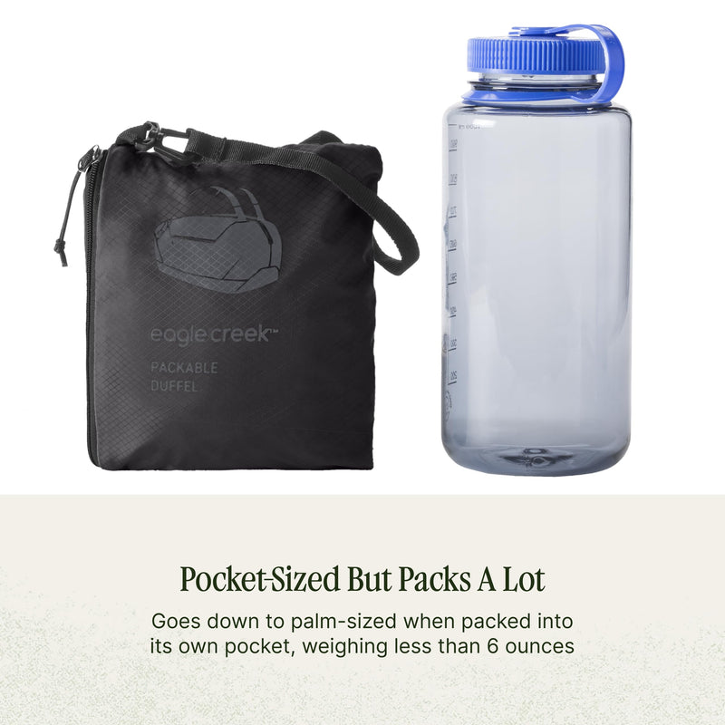 Eagle Creek Packable Duffel Bag, Black | Large Capacity Portable Duffel Bag, Easy to Store, Ultralight and Minimalist, Travel Essential
