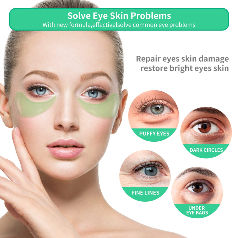[Australia] - BREYLEE Aloe Vera Eye Masks - 60 Pcs - Reduce Puffy Eyes & Dark Circles, Firm & Improve Under Eye Skin, Pure Natural Extracts for Youthful Appearance & Reduction of Fine Lines and Wrinkles. GREEN 