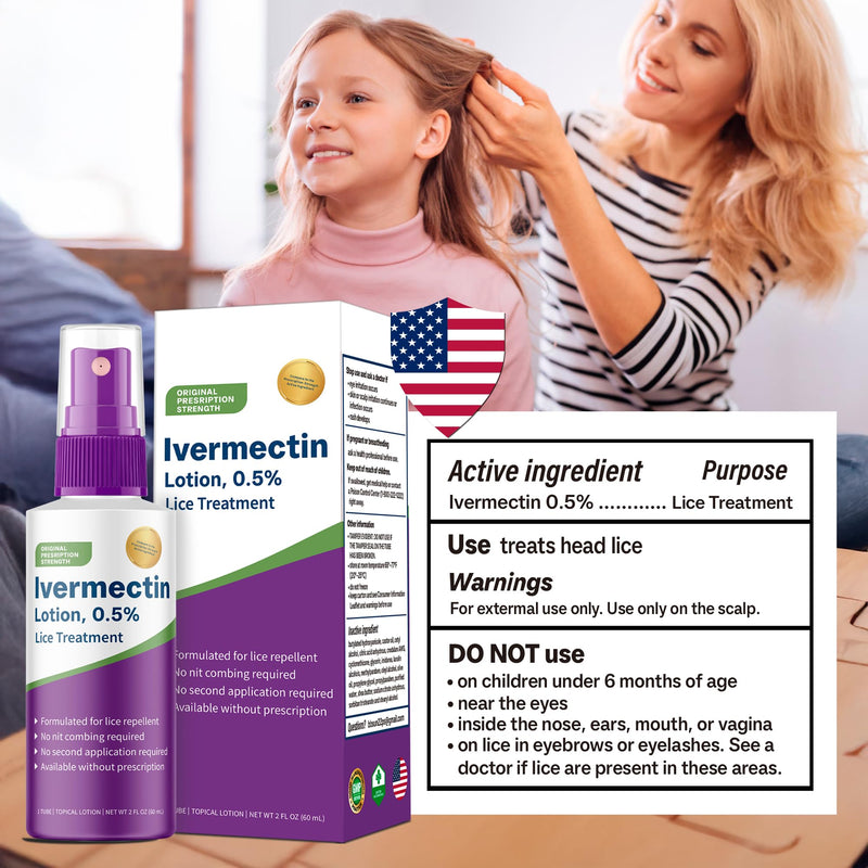 [Australia] - Ivermectin Lotion 0.5%, 2oz, Lice Treatment, No Head Combing Required, Just One Application Will Done 