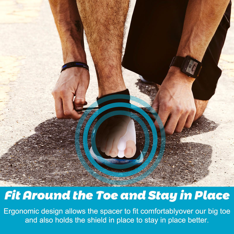 [Australia] - Dimeho Toe Separator Silicone Pack of 8 Gel Hallux Valgus Protective Pads Toe Separator Bunion Protection for Big Toe for Bunion Correction Pain Relief Through 