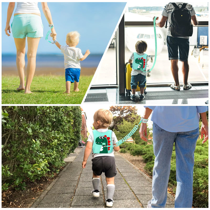 [Australia] - Toddler Leash-Baby Walking Safty Harness and Child Anti Lost Wrist Link for Girls/Boys Travel (Green) GREEN 