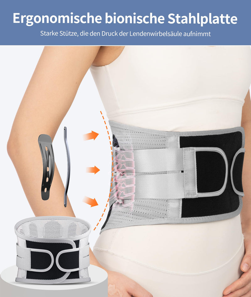 [Australia] - ProWaves Back Brace for Men Women Lumbar Support to Relieve Lower Back Pain, Comfortable Back Support Belt with 5 Struts Back Belt for Gym Straight Posture (Large) L 
