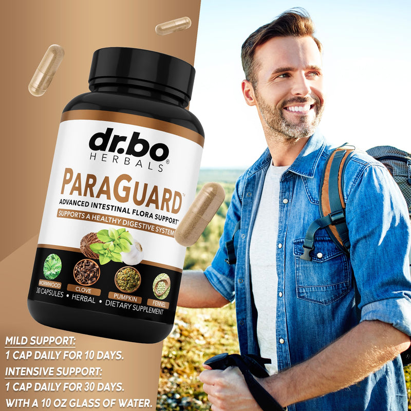[Australia] - ParaGuard Cleanse Detox Pills - Intestinal Guard Formula Supplement with Black Walnut Wormwood Clove & Oregano Pills - Adults Natural Herbal Intestine Body Gut Cleanser Adults Complete Kit 30 Capsules 