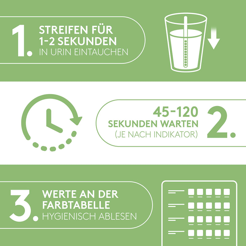 [Australia] - 50x MediVinius® urine analysis test strips | 10 parameters urine test strips for leukocytes, nitrite, urobilinogen, protein, pH, blood, specific gravity, ketone, bilirubin and glucose 