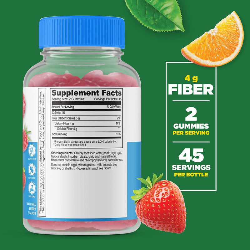 [Australia] - Lifeable Sugar Free Prebiotics Fiber for Adults - 4g - Great Tasting Natural Flavored Gummy Supplement - Keto Friendly - Gluten Free, Vegetarian, GMO Free - for Gut and Digestive Health - 90 Gummies 