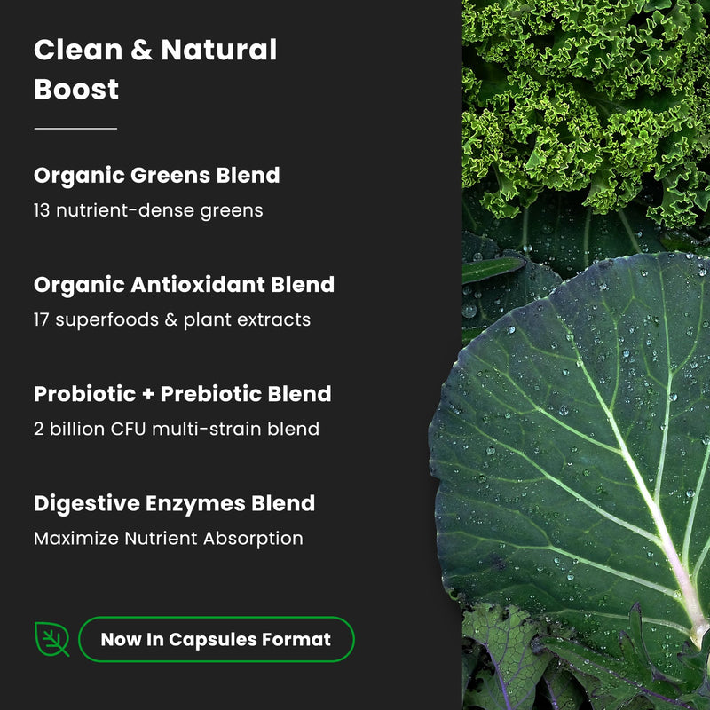 [Australia] - NutraChamps Organic Super Greens Capsules - Alfalfa, Spirulina, Chlorella & More - Antioxidant, Digestive Enzyme & Probiotic Blends - 150 Green Superfood Capsules 