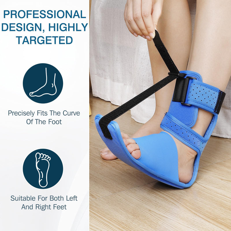 [Australia] - Upgrade Plantar Fasciitis Night Splint & Relief Brace with Adjustable Straps - Support for Achilles Tendonitis, Heel Spur Pain, Day & Night Use 