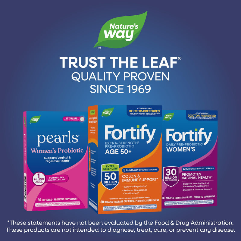 Nature's Way Fortify Extra Strength(1) Probiotic Adults 50+, 50 Billion Live Cultures, Prebiotics, Probiotics for Digestive Health*, Immune Support*, Colon Health*, 30 Capsules | 50 Billion Live Cultures; Daily Probiotic for Colon, Digestive, and Immun...