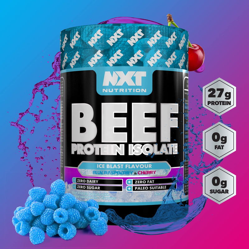 NXT Beef Protein Isolate 540g - High Protein Powder in Natural Amino Acids - Paleo, Keto Friendly - Dairy and Gluten Free | 540g (Ice Blast)
