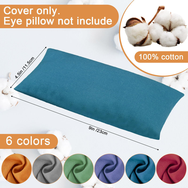6 Pack Washable Cotton Eye Pillow Case Removable Unscented Zippered Eye Pillow Cover 9.06 x 4.53 Inches for Yoga Relaxation Sleeping Meditation Spa Migraine Relief Massage Accessories
