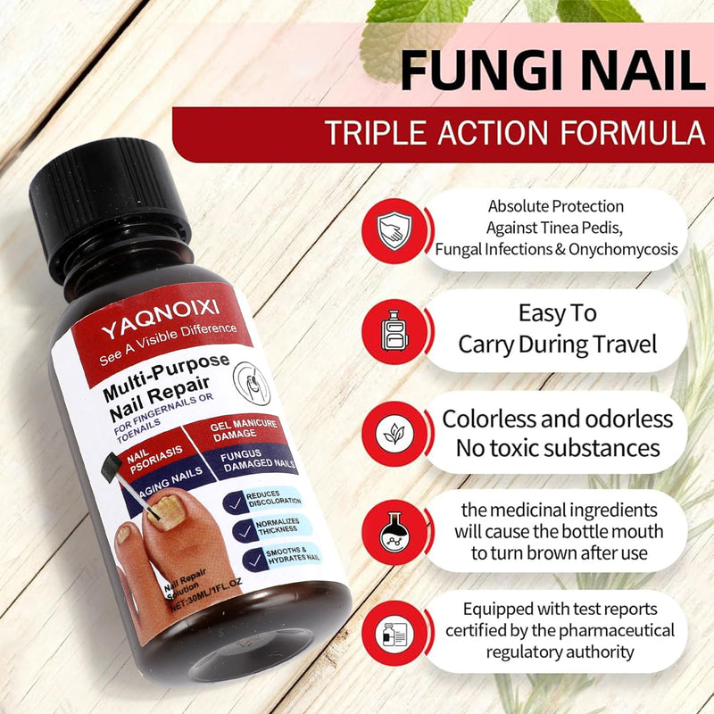 Toenail Fungus Treatment - Fast Acting For Thick, Discolored, Broken & Damaged Toe & Finger Nail, Treats Damaged Nails and Ingrown Toenails - 30ml/1oz (2pcs) 2pcs