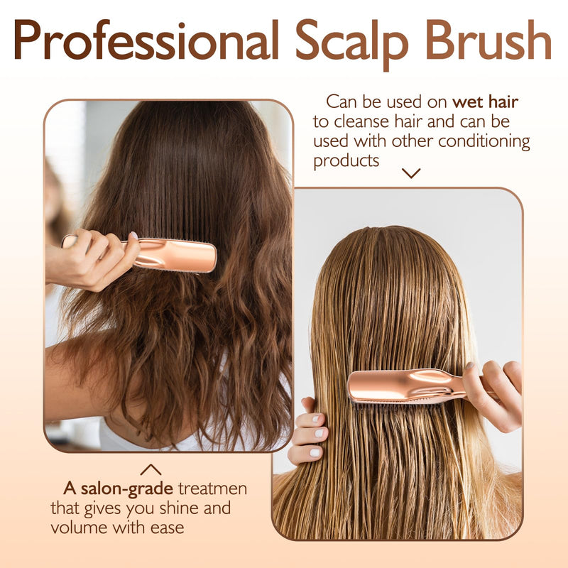 Detangling Hair Brush, Dry and Wet Detangler Hair Brush for Women and Men, Massager Scalp Brush for Straight/Long/Fine Hair, Rose Gold