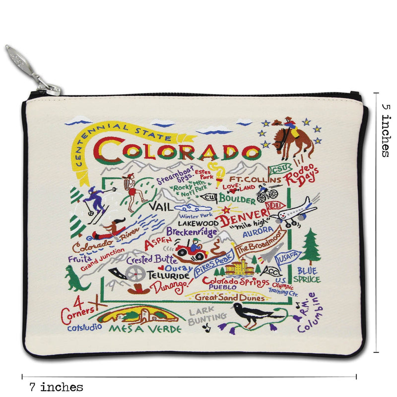Natural Colorado Zipper Pouch Purse, Travel Cosmetic Bag | Zipper Bag - Holds Phone, Makeup, Wallet, Glasses, & Essentials - Travel Souvenir Gift Colorado (Natural)