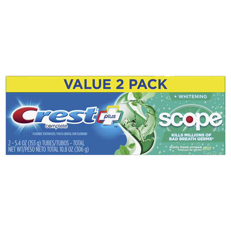 Crest Plus Scope Complete Whitening Toothpaste, Minty Fresh, 5.4 Ounce