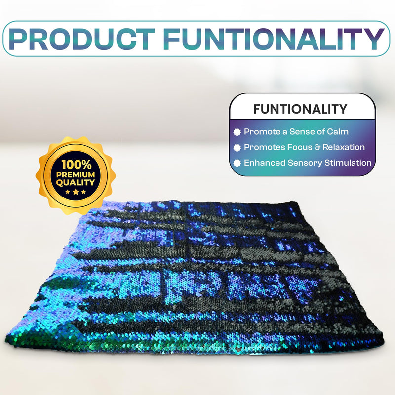 [Australia] - SENSORY4U Weighted Lap Pad for Kids - 5lb Sensory Blanket with Sequin Flip Fabric for Tactile Play - Ideal for Calming & Everyday Use 