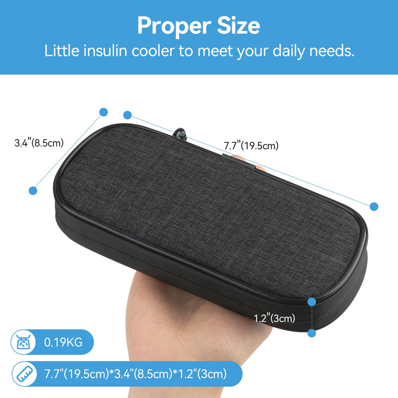 [Australia] - Insulin Pen Cooler Travel Case Diabetic Medication Insulated Cool Organizer with 2 Reusable Ice Packs for Insulin Pen and Other Diabetic Supplies, for The Daily Life and Trip Black Cooler Case 