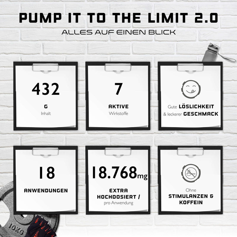 [Australia] - Pump it to the Limit - Pump Booster - Ultra high dose - Pre Workout with Citrulline + AAKG + Taurine + L-Ornithine + Beetroot Extract - Without Caffeine - 432 g Powder - Triple Cherry Flavor 