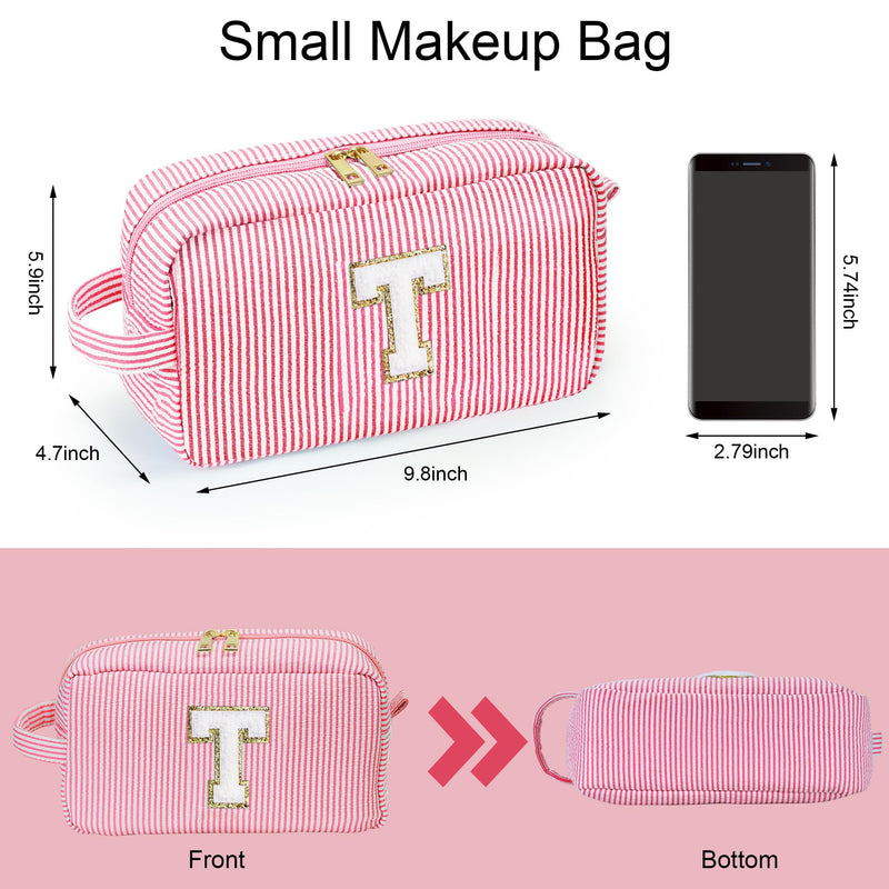 YOOLIFE Initial Girls Makeup Bag and Crossbody Bag T