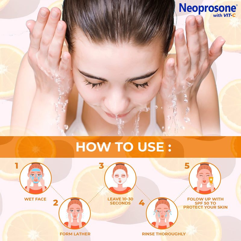 Neoprosone, Skin Brightening Soap | 7oz / 200g | Exfoliating, Cleansing Bar, Helps to Reduce Spots on: Knees, Elbows, Face, Private Areas | For Women and Men, with Vitamin C and Castor Oil (Pack of 2) 0.04 Ounce (Pack of 2)