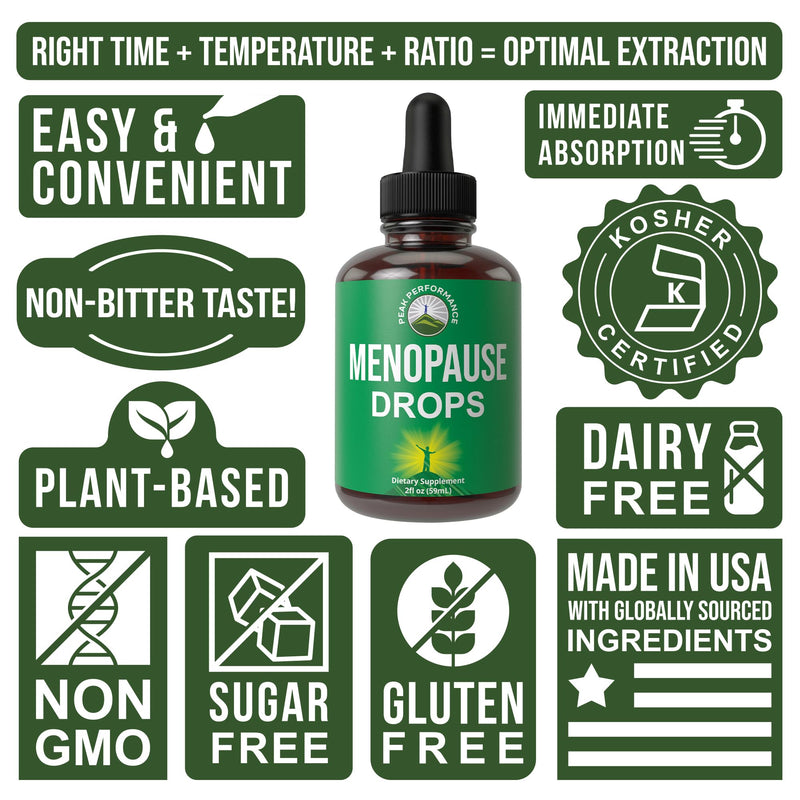 [Australia] - Menopause Supplements 7-In-1 Liquid Drops. 7 Herbal Ingredients for Hot Flashes Menopause Relief. Vegan, Zero Sugar Support for Women. Yam Root, Organic Dong Quai + Chaste Tree Berries, Black Cohosh 
