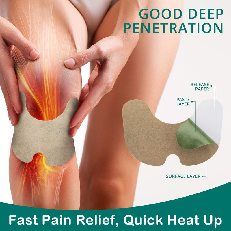 [Australia] - MYMULIKE Pain Relief Patch Knee, Pack of 52 Knee Pain Plasters, Natural Knee Patch, Heat Plaster Knee Pain Relief Patch for Neck Knee Muscles Joints Pain 