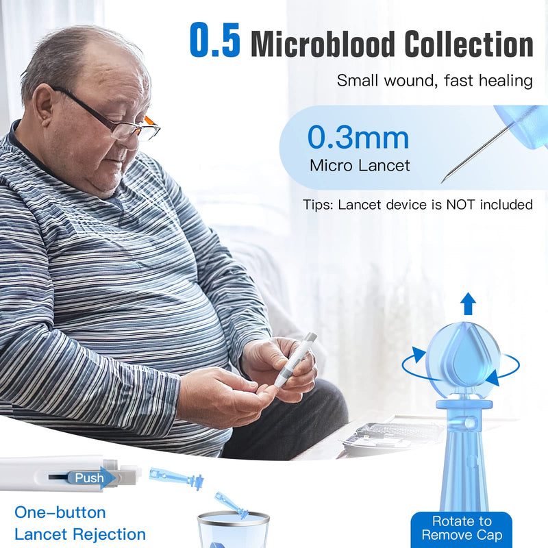 [Australia] - G-425-2 Blood Glucose Test Strips, 100 Counts Test Strips for Diabetes + 100 Counts Blood Lancets, Only for Glucoracy G-425-2 Meter Kit 